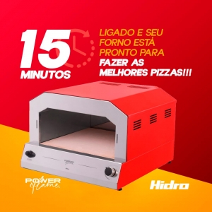Forno Pizza à Gás HIDRO Power Flame 31L Assa em 3 minutos