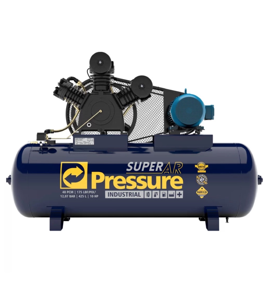 Compressor Ar Pressure Super AR 40/425W 175psi 425 litros 10Hp Trifásico