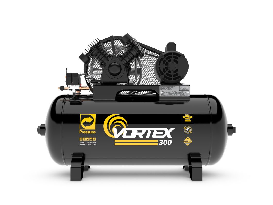 Compressor Ar Pressure VORTEX 300 10PCM 10/100-V 2HP Monofasico