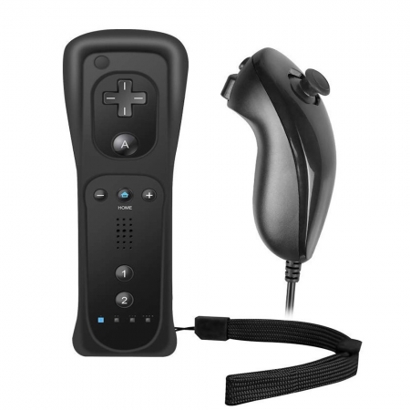 Controle Compativel Com Nintendo Wii Remote Plus + Nunchuk Preto - FEIR