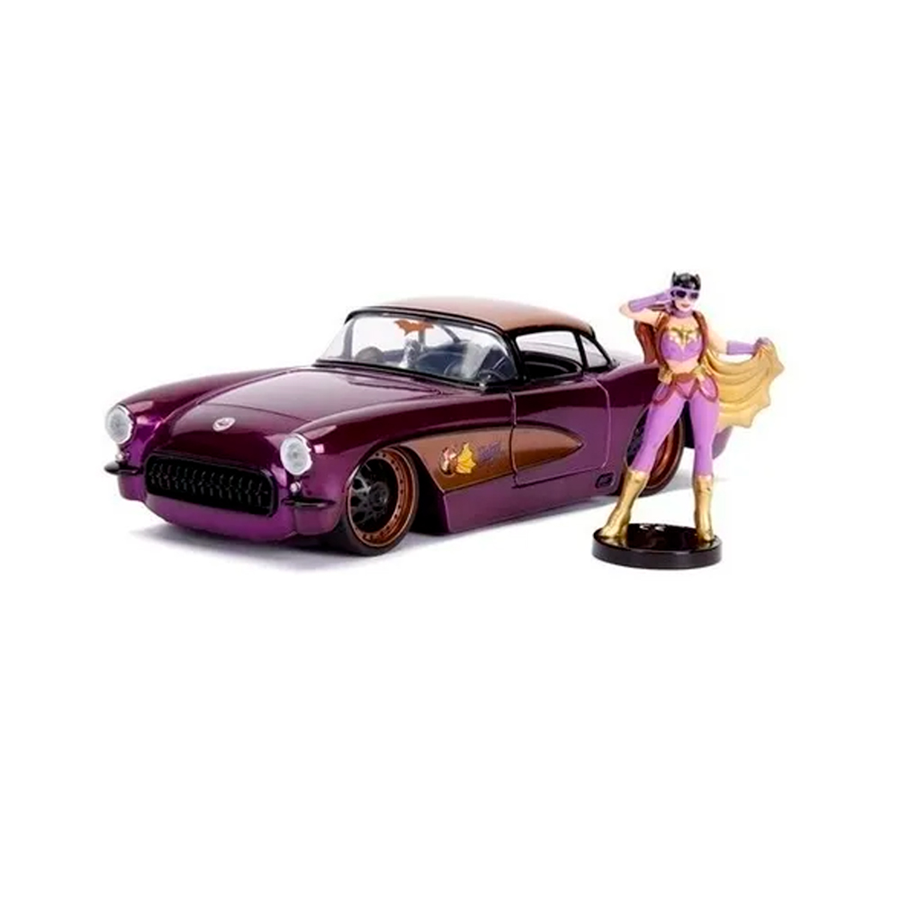 Batgirl e 1957 Chevy Corvette - DC Comics Bombshells - Hollywood Rides - 1/24 - Jada