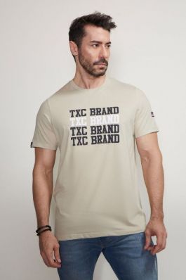 Camiseta TXC Brand 19996 Areia