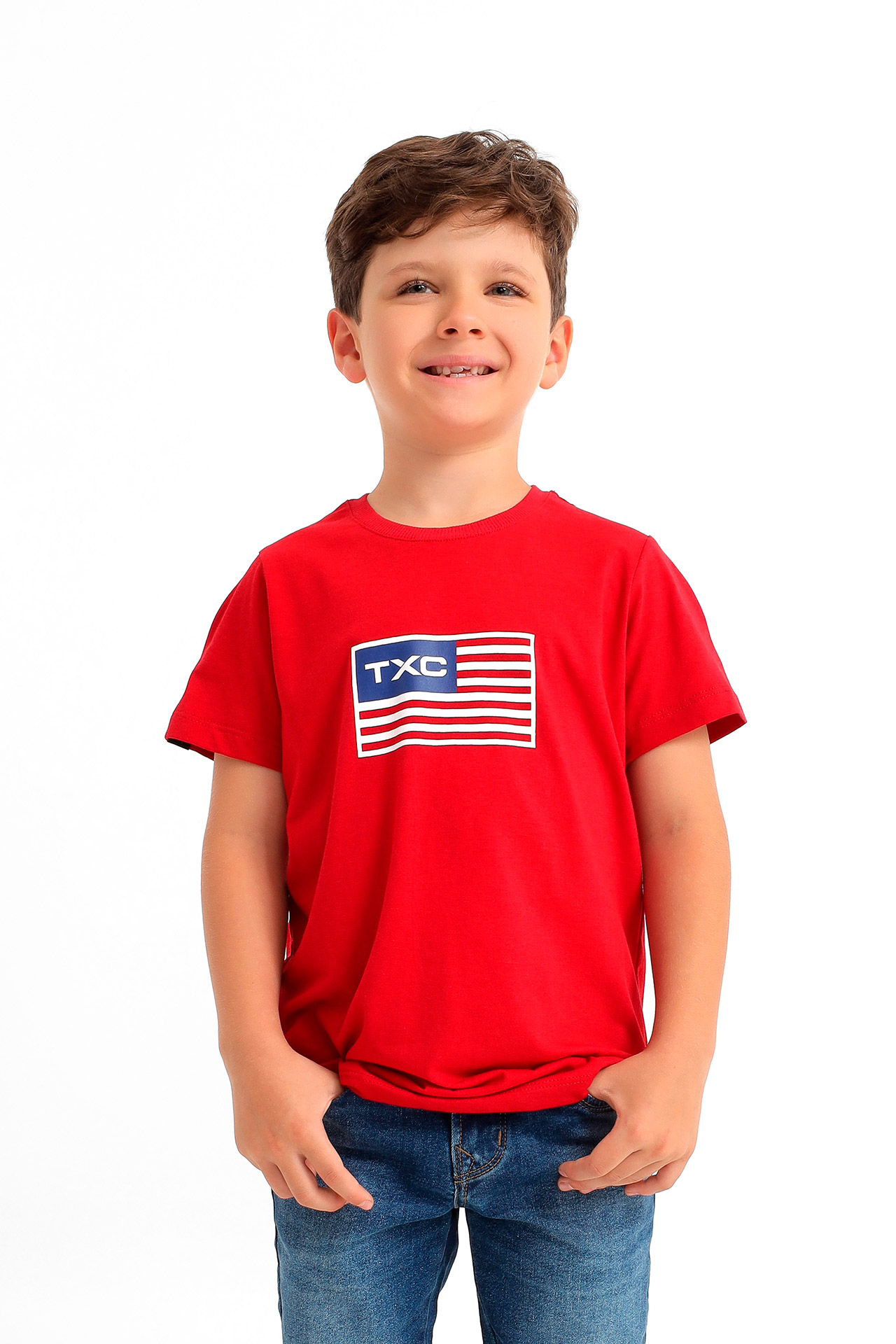 Camiseta TXC Brand Infantil 191322i Vermelho