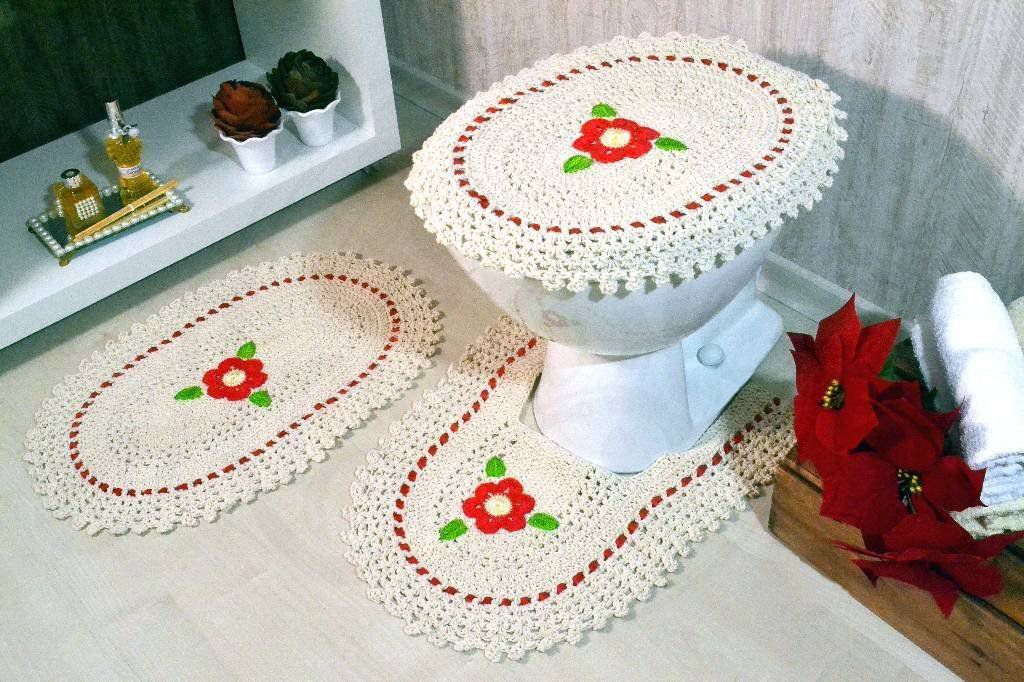 Jogo de Banheiro em Crochê Rojo