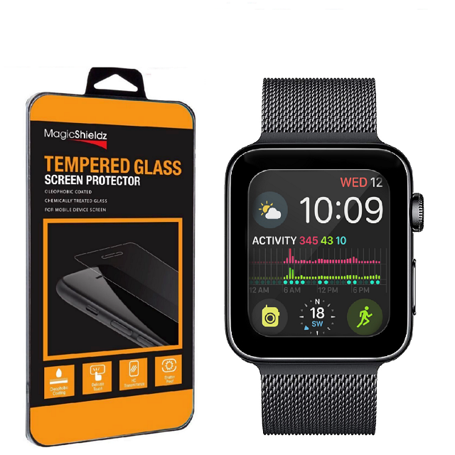 Pacote com 2 protetores de tela de vidro temperado - MagicShieldz premium - Apple Watch Série 4
