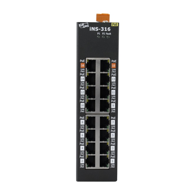 iNS-316 CR - Switch Ethernet IoT, 16 Portas 10/100 Mbps PoE(PSE)