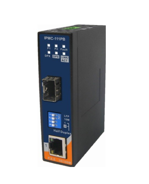 IPMC-111PB - Conversor Serial Ethernet Para Fibra Poe Media Com 1X 10/100Tx E 1 X10/100Fx