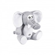 Elefante Pelúcia Importada Pequeno Cinza Sentado
