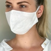 Kit 10 Peças Máscaras Descartáveis de Proteção para o Rosto TNT Gramatura 40 Dupla Branca