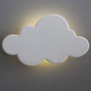 Luminária Decorativa de Parede Nuvem MDF Branca Grande com LED com Luz Quente