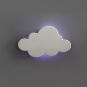 Luminária Decorativa de Parede Nuvem MDF Branca Pequena com LED com Luz Fria