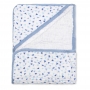 Toalha de Banho Fralda Bebê Soft Premium Bebê Hipoalergênico com Capuz Triângulos Azul