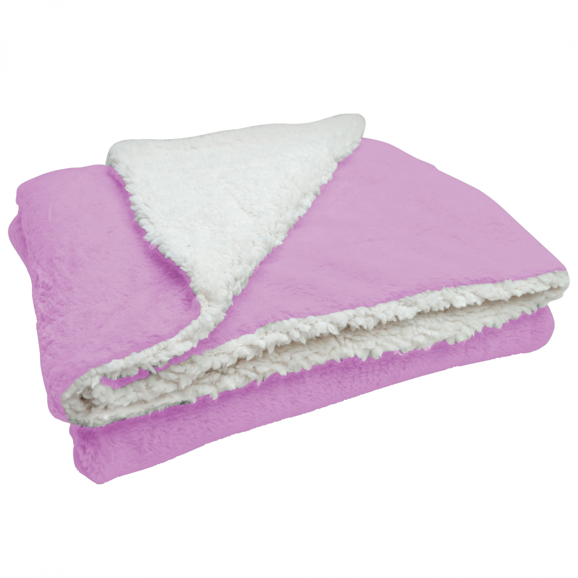 Cobertor Manta Soft Bebê Dupla Face Macio Microfibra Rosa e Sherpa Palha