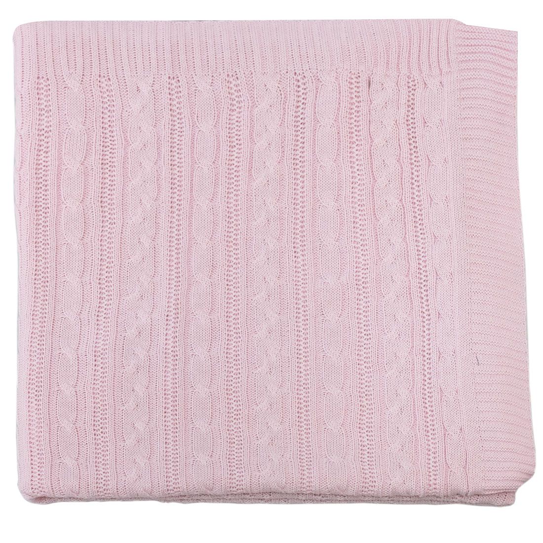 Cobertor Cobre Leito para Berço Tricot Rosa