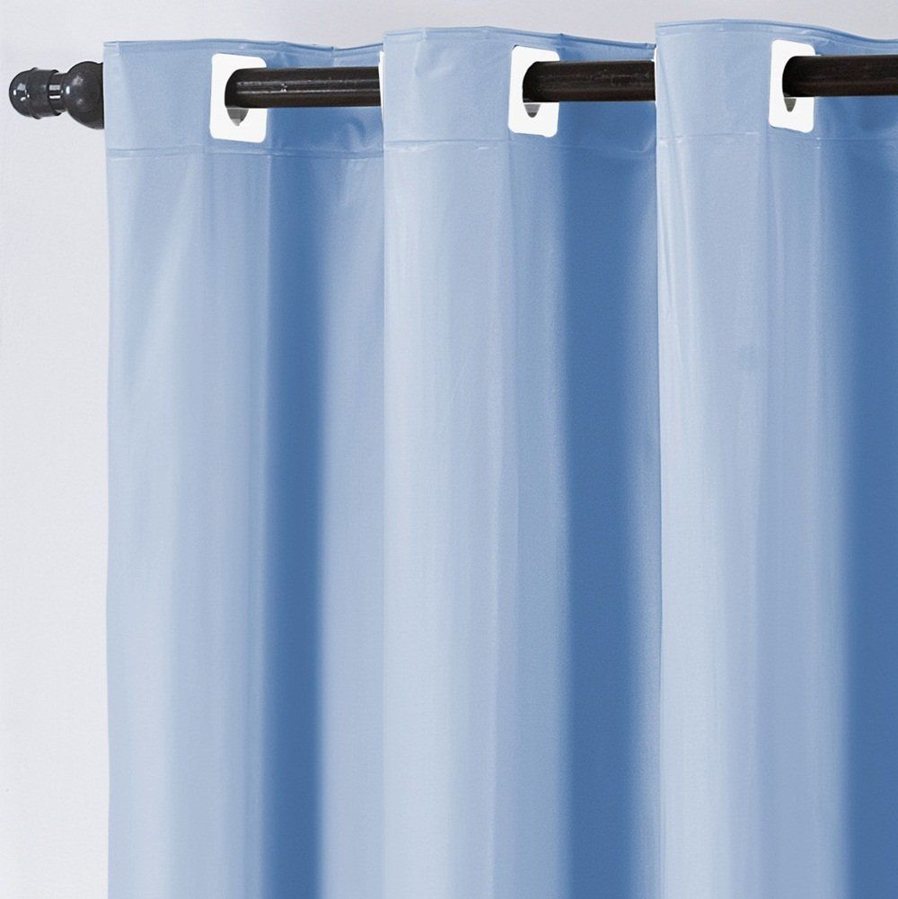 Cortina Blackout Corta Luz PVC (Plástico) Azul 2,20 x 1,30 para Varão Simples 1,50 Metros