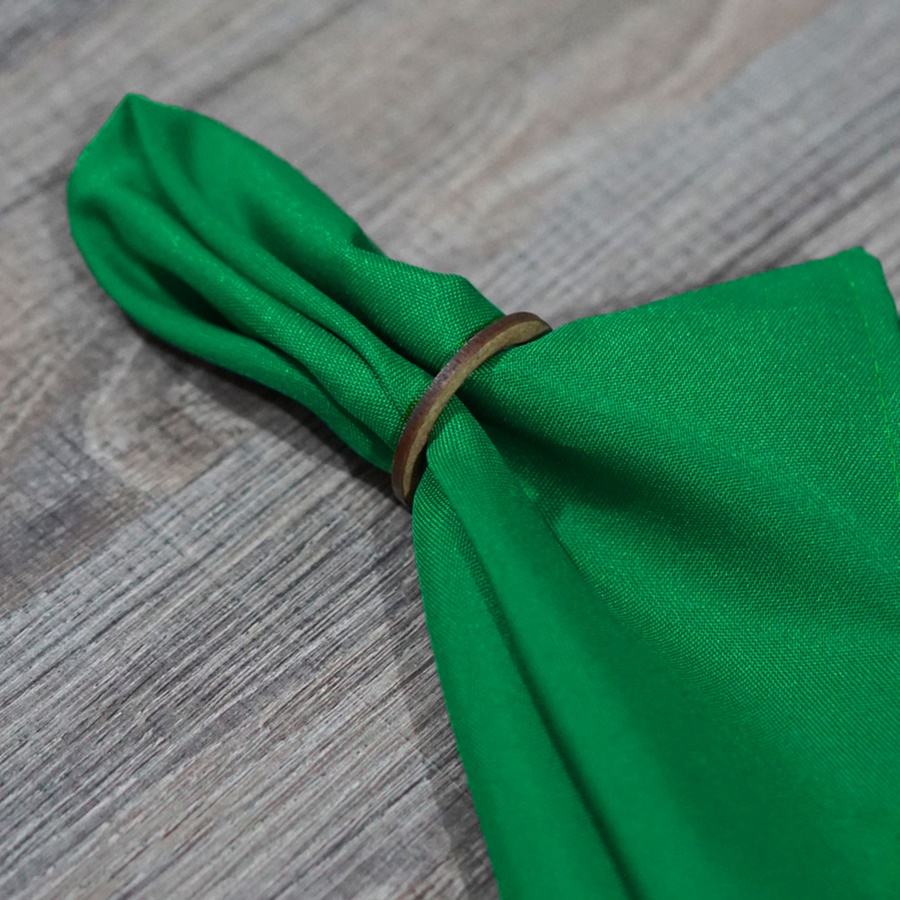 Kit 6 Peças Guardanapo de Tecido Liso Verde Bandeira com Bainha para Mesa Posta