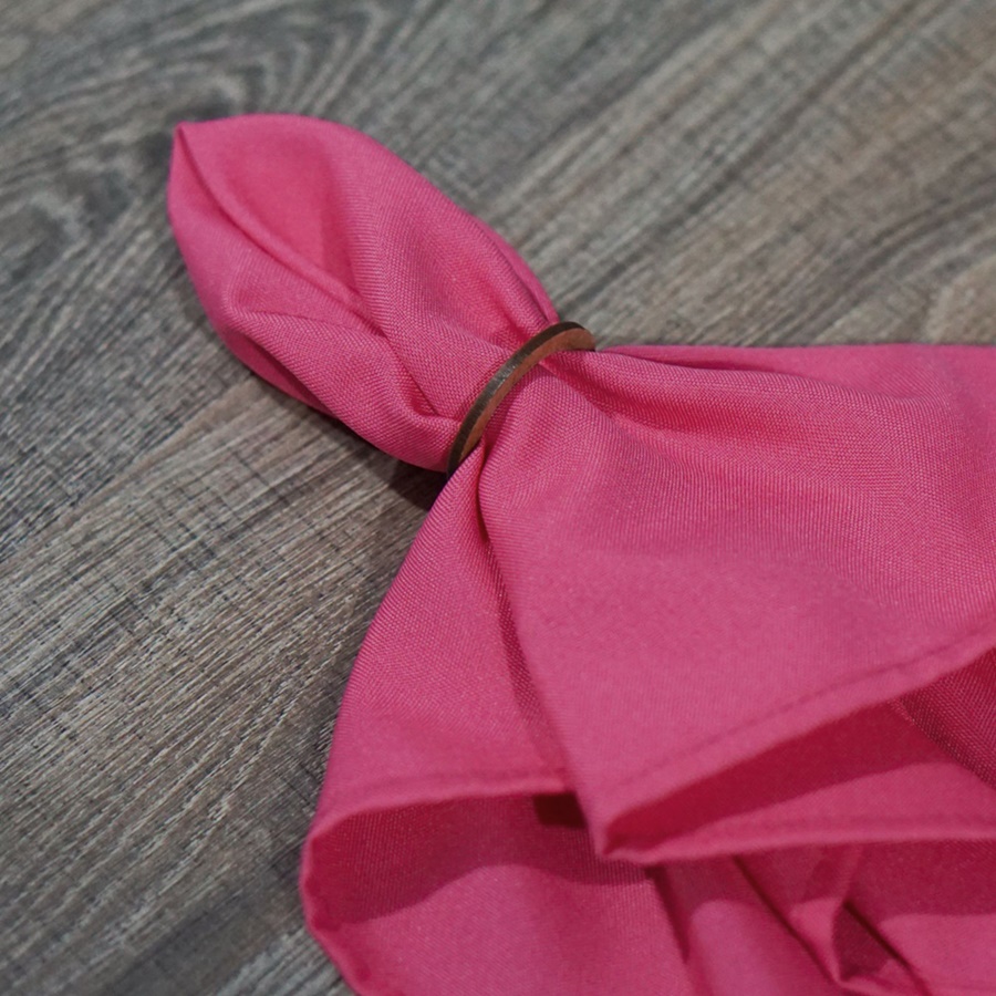 Kit 8 Peças Guardanapo de Tecido Liso Pink com Bainha para Mesa Posta