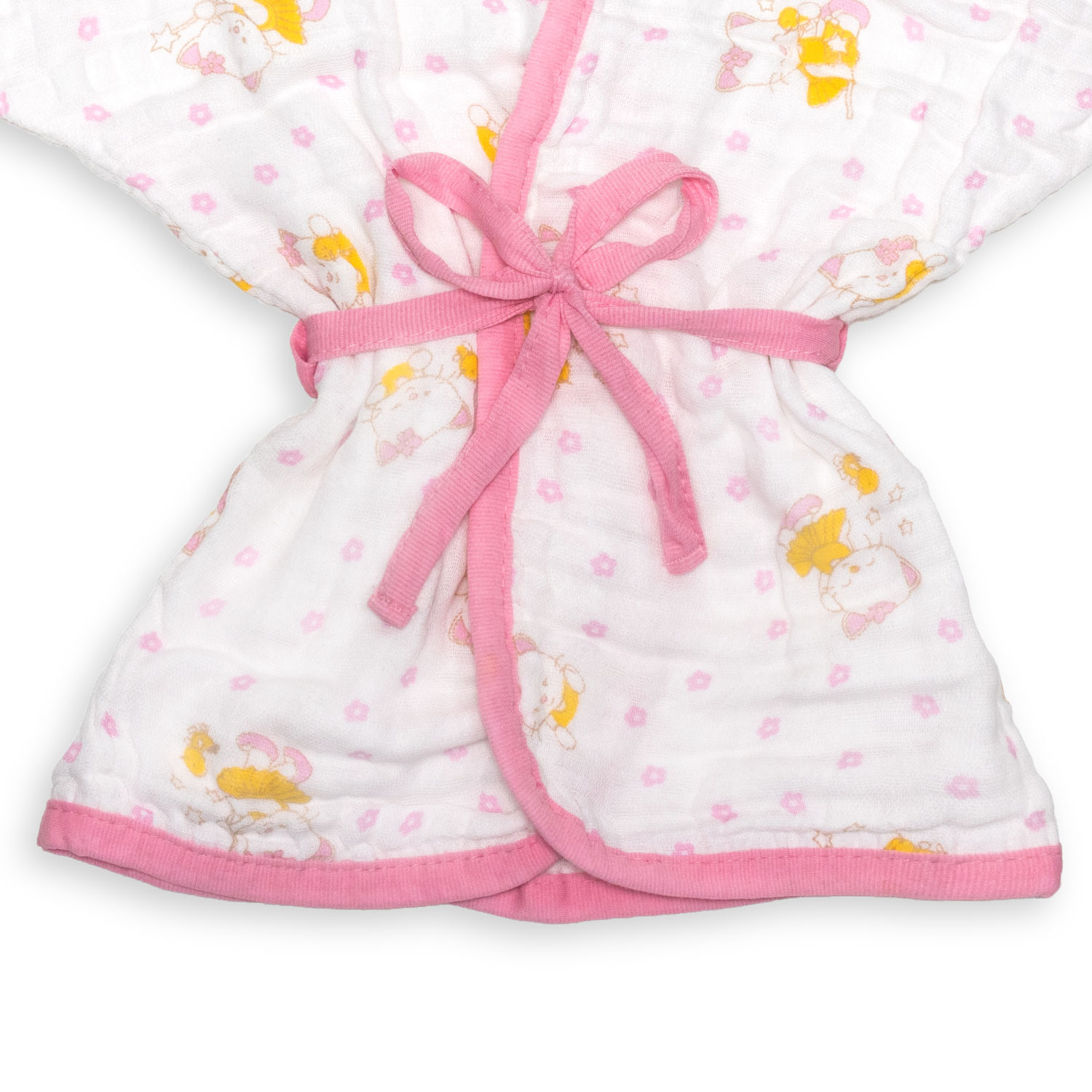 Roupão de Fralda Soft Premium Bebê Hipoalergênico com Capuz Gatinha Rosa