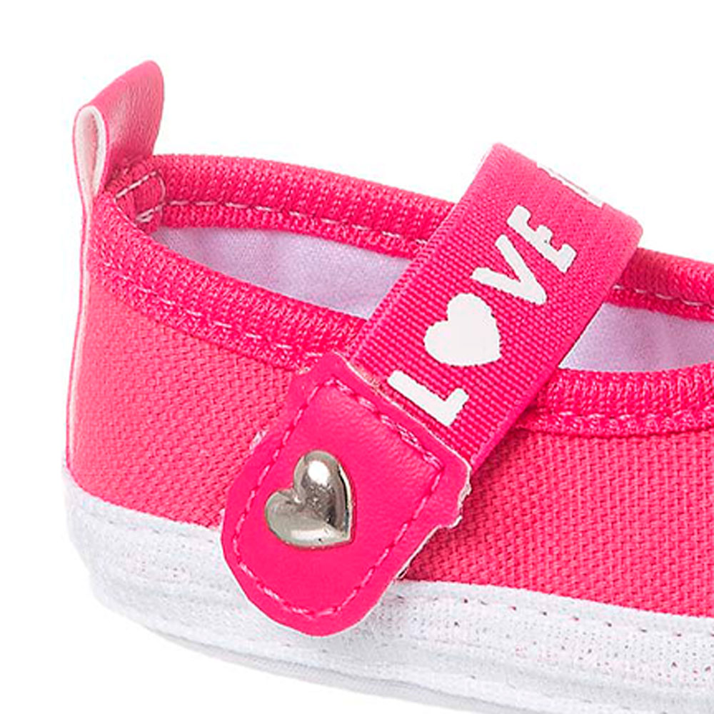 Sapatilha Bebê de Pano Love Pink com Velcro