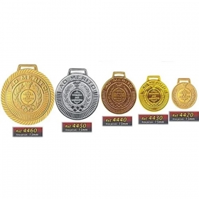 Kit com 60 Medalhas Rema Honra Ao Mérito 40mm com Fita Ouro/Prata/Bronze