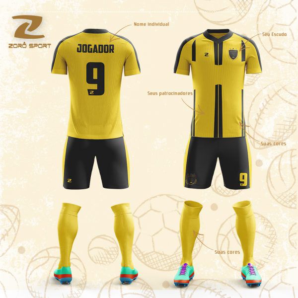 Kit com 20 Uniformes (Camisa, Calção, Meião) Personalizado Zoro Sport