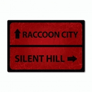 Placa Decorativa - Raccoon City e Silent Hill