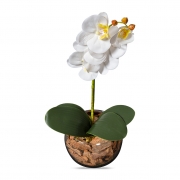 Centro de Mesa Arranjo Completo Alto Orquídea Branca Artificial