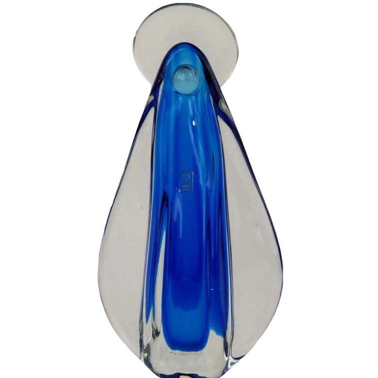 Enfeite Decorativo em Murano Manto Azul Imagem Santa Nossa Senhora