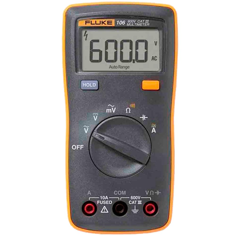 Fluke 106 - Multímetro Digital Fluke Tensão AC/DC: 600V resistência, continuidade e capacitância