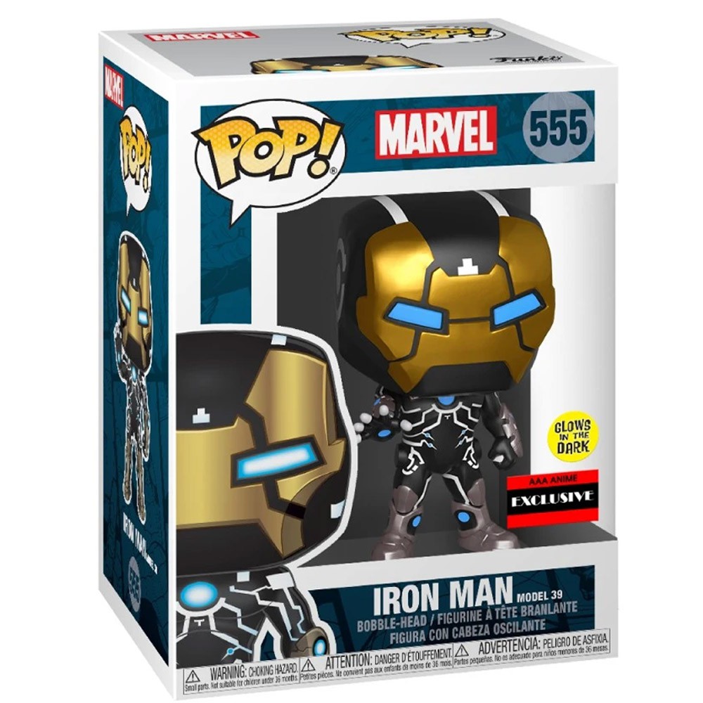 Funko Pop Marvel Exclusive - Iron Man Model 39 (Glow In The Dark) 555