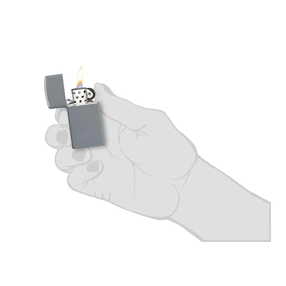 Isqueiro Zippo Slim Flat Grey Lighter - 49527
