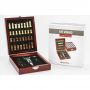 Kit Acessórios para Vinho 5 Peças Inox na Caixa com Jogo Xadrez