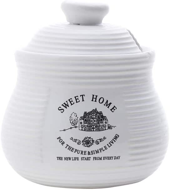 Açucareiro De Porcelana Sweet Home Branco 300ml -