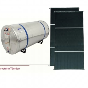 Kit Aquecedor Solar com Boiler 400 Litros Nível Baixa Pressão Com 2 placas 2x1m cobre