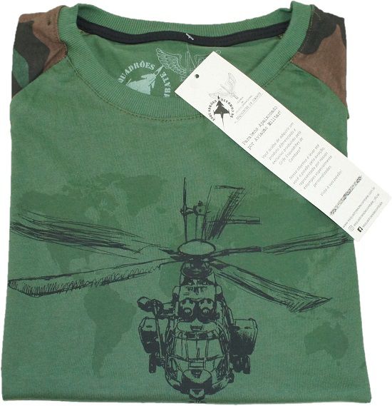 Camiseta Helicóptero Militar Verde