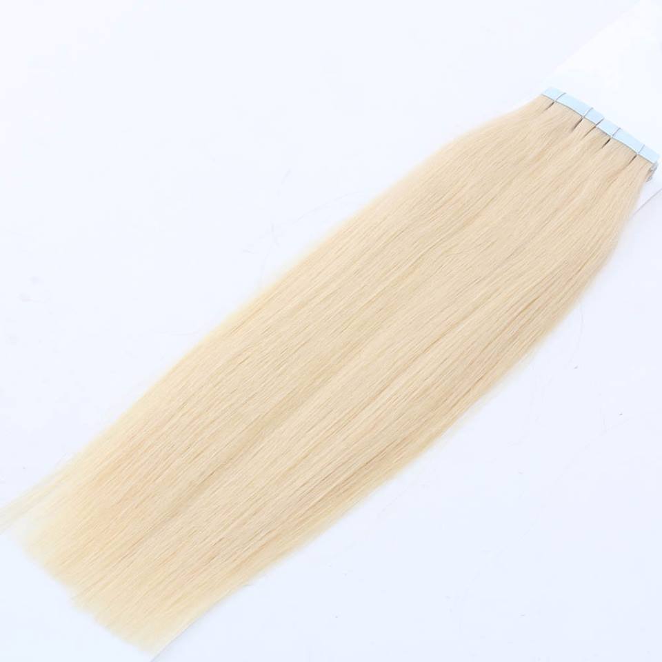 Mega Hair de Fita Adesiva Nano - Micro Pele Loiro Platinado 100g Cabelo Humano Liso