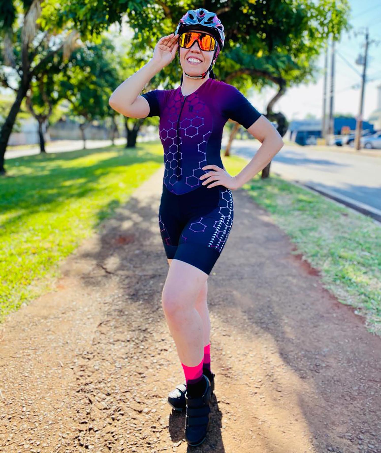 Macaquinho Ciclismo + Top Cyber Pink - Ultracore