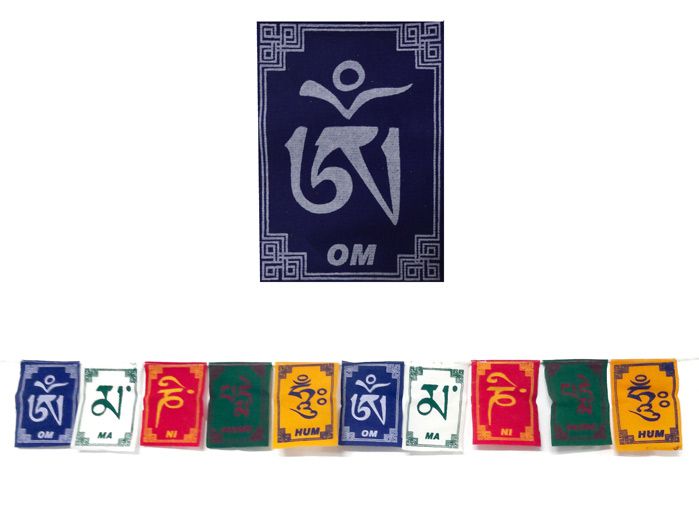 Bandeiras De Orações Tibetanas Mantra Om Mani Padme Hum