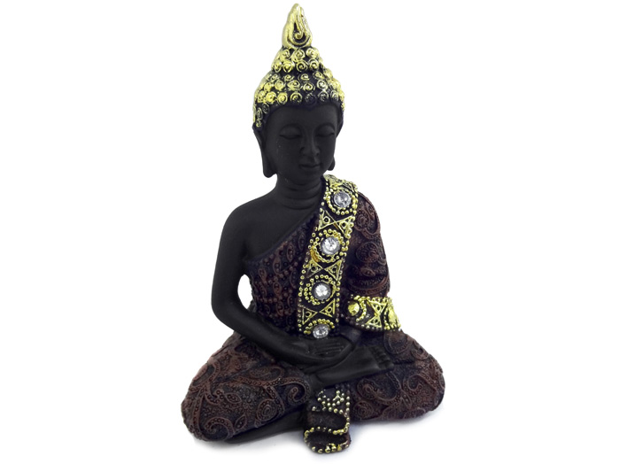 Buda Meditando Enfeite Manto dourado 12 cm
