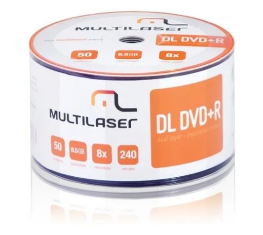 Dvd+R Dual Layer 8.5GB 8x Multilaser DV047  - Mundo Mágico