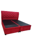 Cama Box Baú Bipartido Casal Com 4 Articulações  1,38 x 1,88 x 0,42 Gold  Sued Vermelho