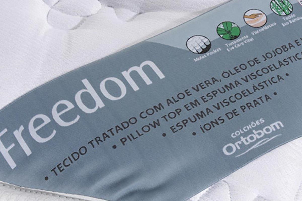 Colchão Ortobom SuperPocket Freedom Visco Casal - 1,38x1,88x0,32