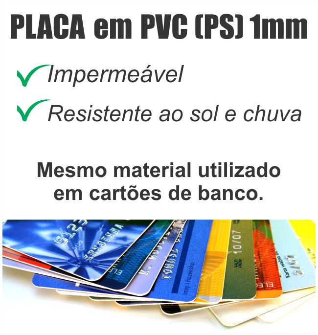 Placa PVC PS 40x50cm com 3 cores
