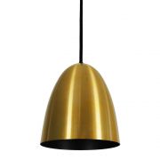 Luminária Pendente Oval 24x18.5cm 1 Lâmp Aluminium Dourado - TKS