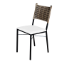 Cadeira Para Cozinha Preta Ratan Cappuccino Assento Estofado