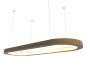 Lustre Pendente Retangular LED 35w 2700k 80cm em Madeira
