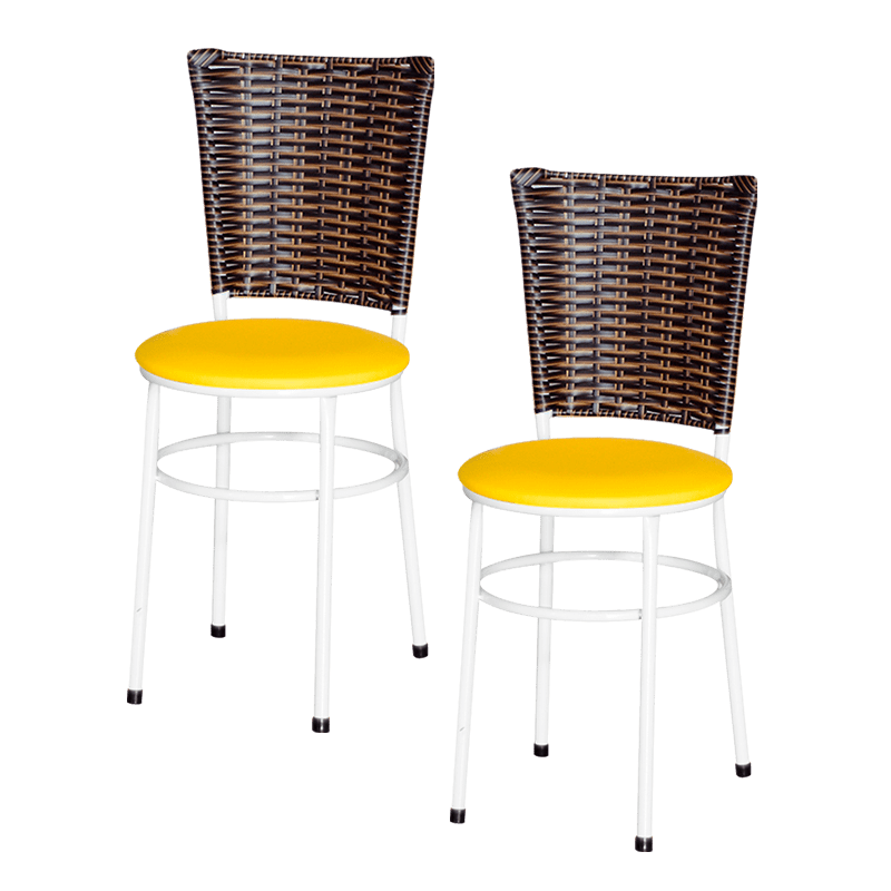 Jogo 2 Cadeiras Para Cozinha Branca Hawai Cappuccino