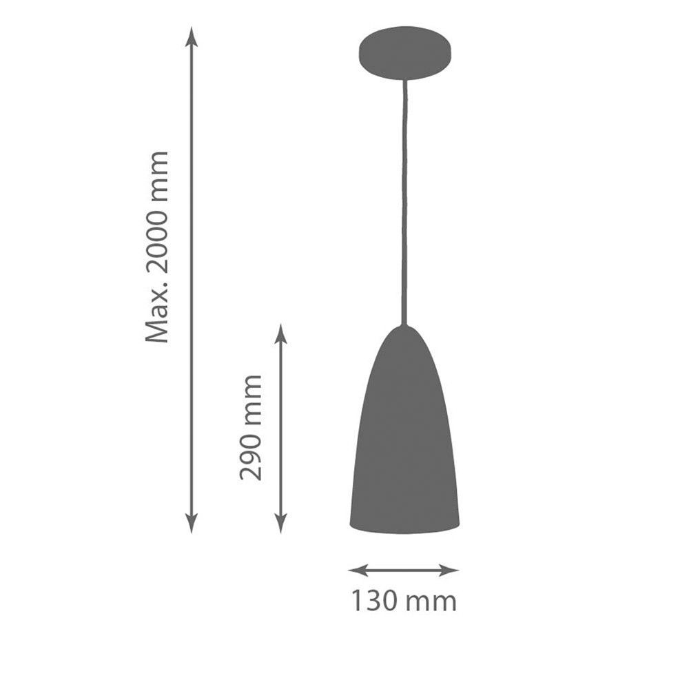 Luminária Pendente Oval 29x13cm 1 Lâmpada Aluminium Branco - TKS