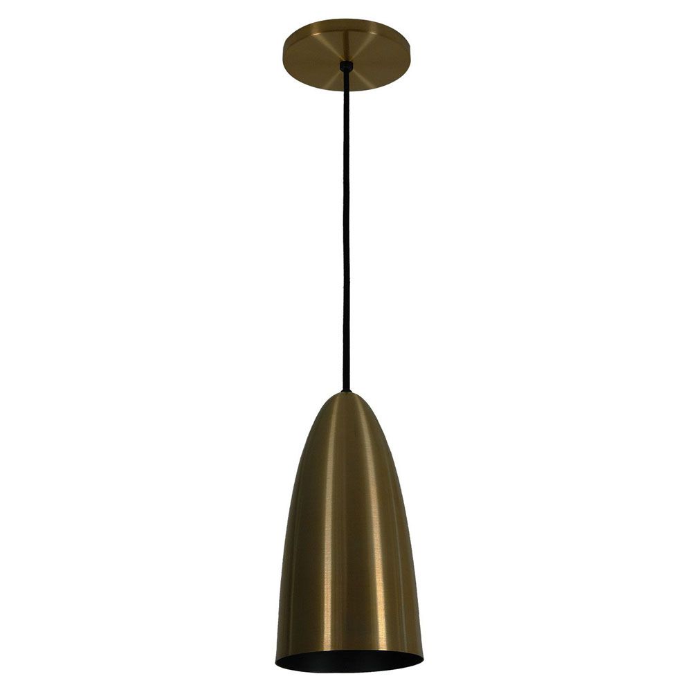 Luminária Pendente Oval 29x13cm 1 Lâmpada Aluminium Bronze - TKS