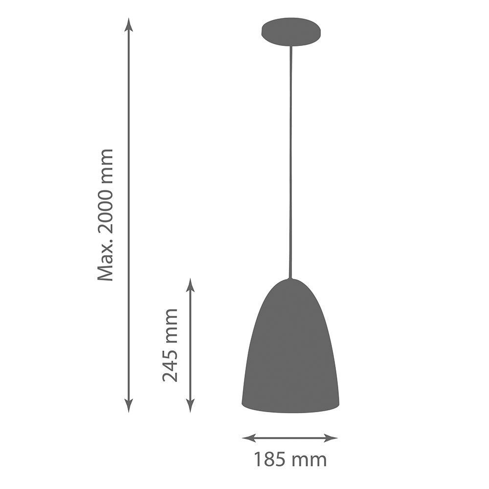 Luminária Pendente Oval 24x18.5cm 1 Lâmpada Aluminium Branco - TKS